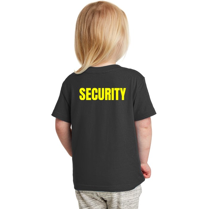 Security Front And Back Print Staff Event Uniform Bouncer Front & Back Toddler T-Shirt