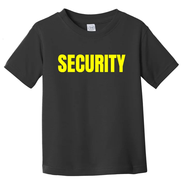 Security Front And Back Print Staff Event Uniform Bouncer Front & Back Toddler T-Shirt