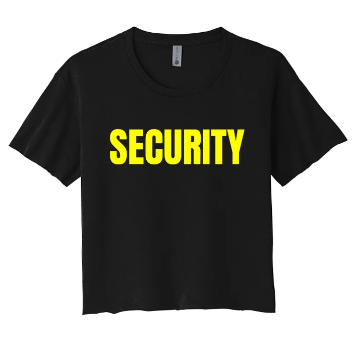 Security Front And Back Print Staff Event Uniform Bouncer Front & Back Women's Crop Top Tee