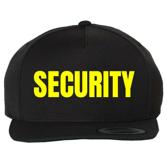 Security Front And Back Print Staff Event Uniform Bouncer Front & Back Wool Snapback Cap