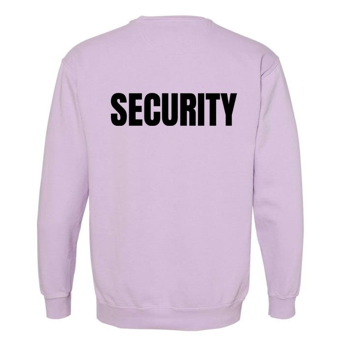 Security Front And Back Print Staff Event Uniform Bouncer Front & Back Garment-Dyed Sweatshirt