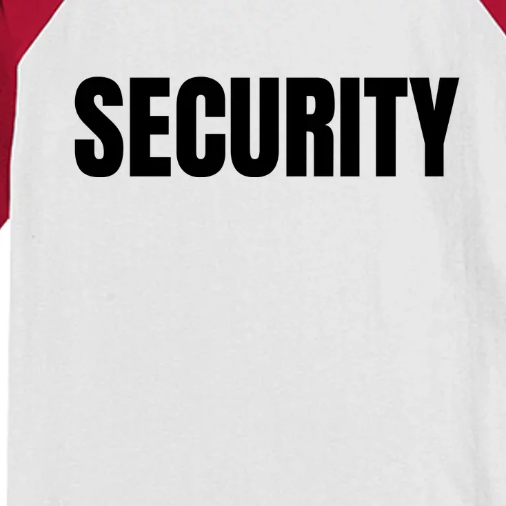 Security Front And Back Print Staff Event Uniform Bouncer Front & Back Kids Colorblock Raglan Jersey