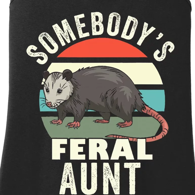 Somebody's Feral Aunt Retro Feral Cat Auntie Animal Cat Mom Ladies Essential Tank