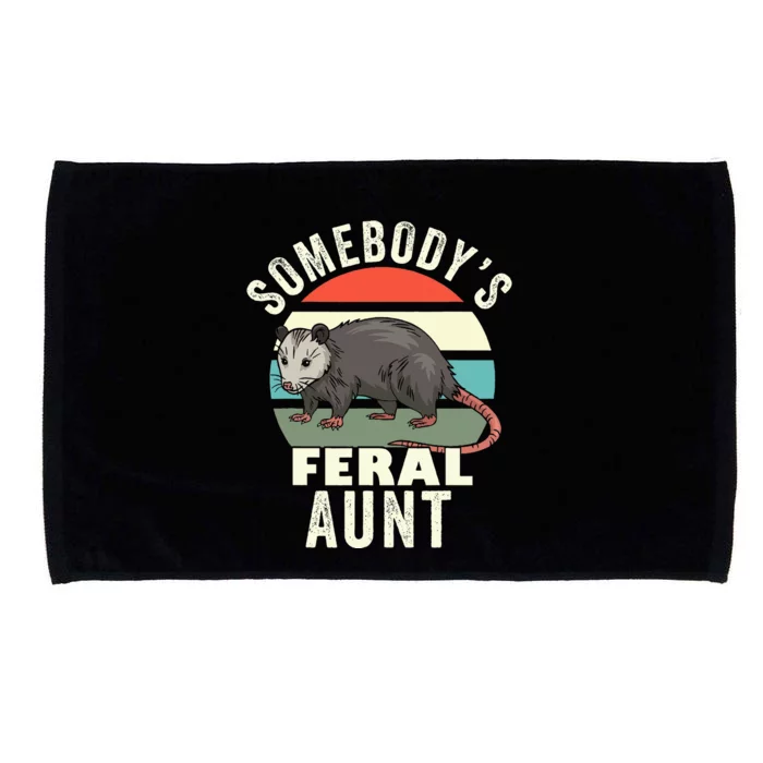 Somebody's Feral Aunt Retro Feral Cat Auntie Animal Cat Mom Microfiber Hand Towel