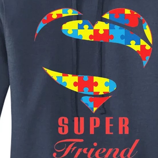 Super Friend Autism Awareness Gifts Autism Heart Women's Pullover Hoodie