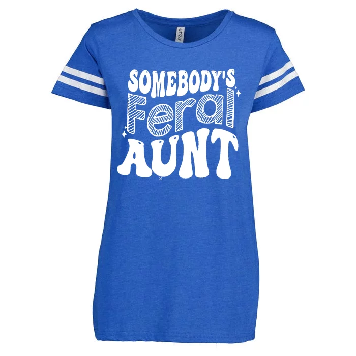 Somebody's Feral Aunt (on back) Enza Ladies Jersey Football T-Shirt