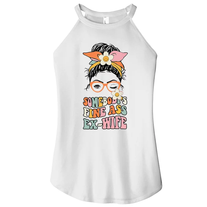 Somebodys Fine Ass Ex Wife Messy Bun Women’s Perfect Tri Rocker Tank