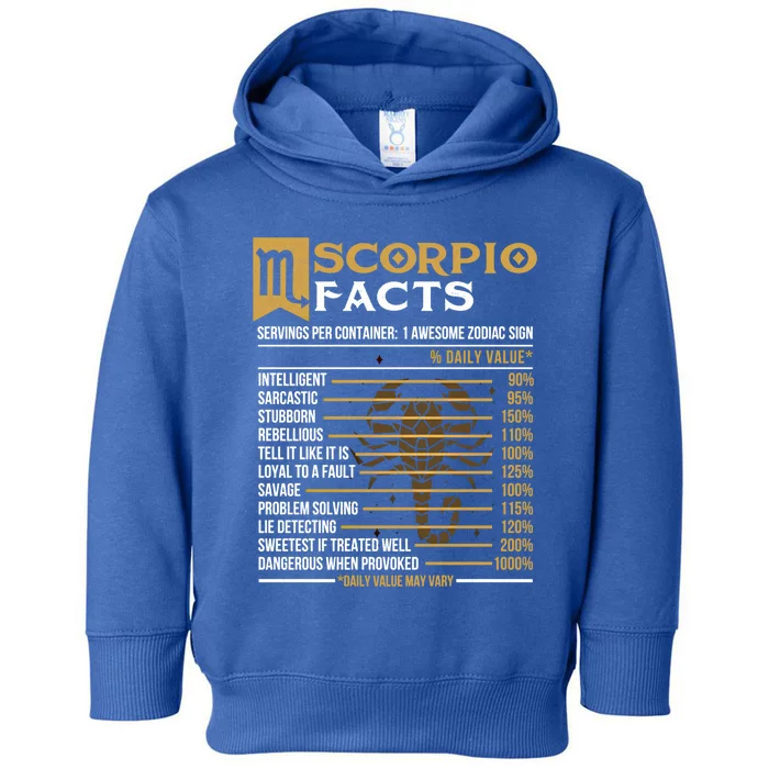 Scorpio Facts Astrology Zodiac Sign Horoscope Cool Gift Toddler Hoodie