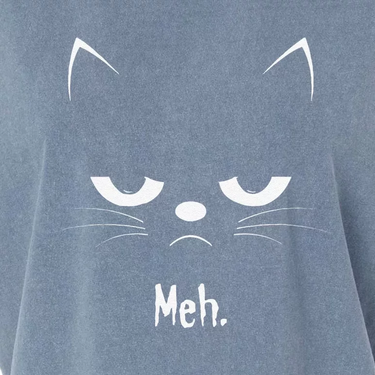 Sarcastic Funny Angry Cat MEH Halloween Costume Gift Garment-Dyed Women's Muscle Tee