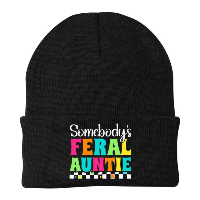 Somebody's Feral Aunt Mothers Day Colorful Auntie Knit Cap Winter Beanie