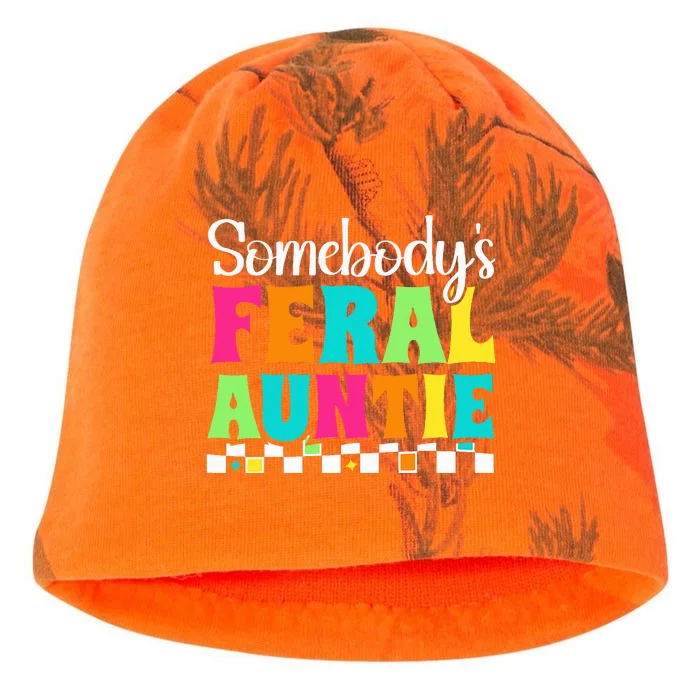 Somebody's Feral Aunt Mothers Day Colorful Auntie Kati - Camo Knit Beanie