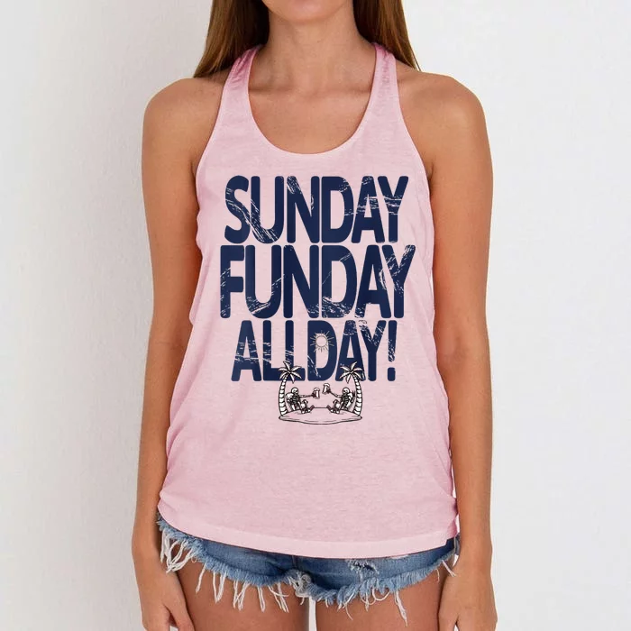 Sunday Funday All Day Women's Knotted Racerback Tank