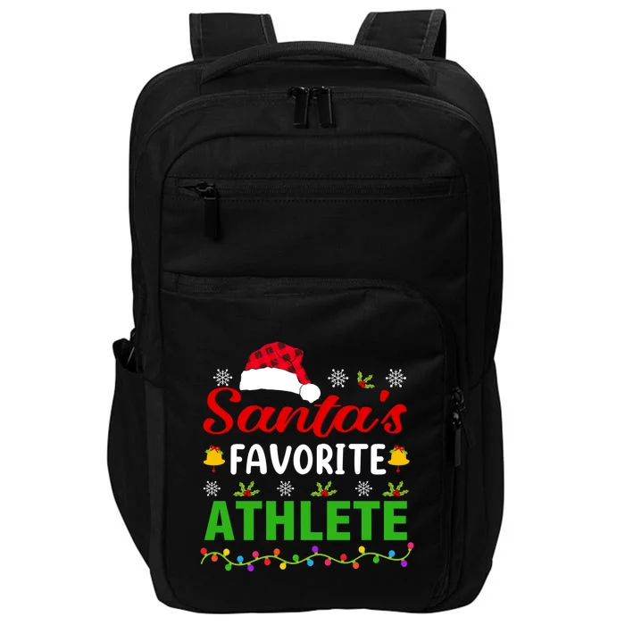 SantaS Favorite Athlete Funny Christmas Athlete Xmas Gift Impact Tech Backpack