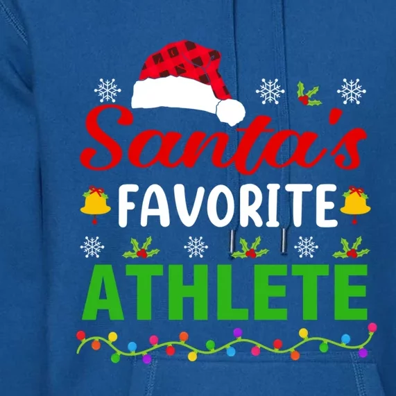 SantaS Favorite Athlete Funny Christmas Athlete Xmas Gift Premium Hoodie