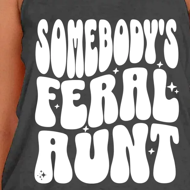 SomebodyS Feral Aunt Women's Knotted Racerback Tank