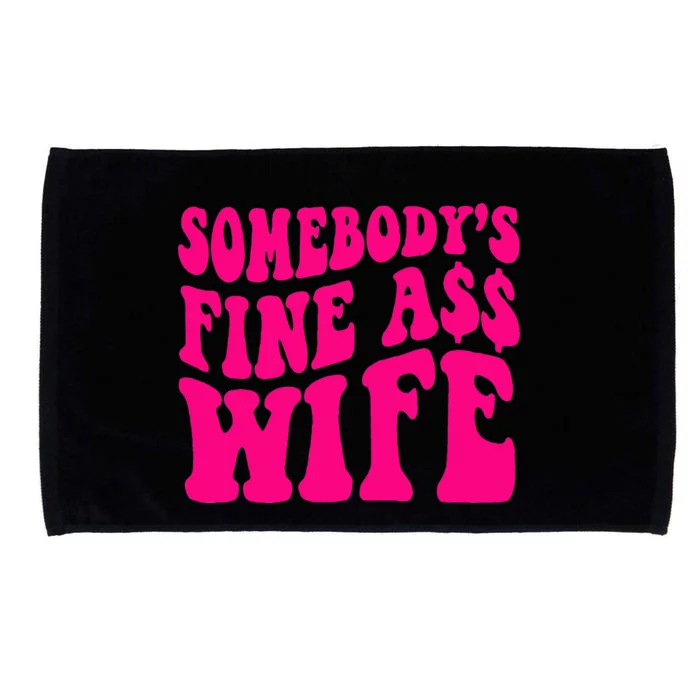 Somebody's Fine As Wife Funny Mama Mom Saying Cute Retro Microfiber Hand Towel