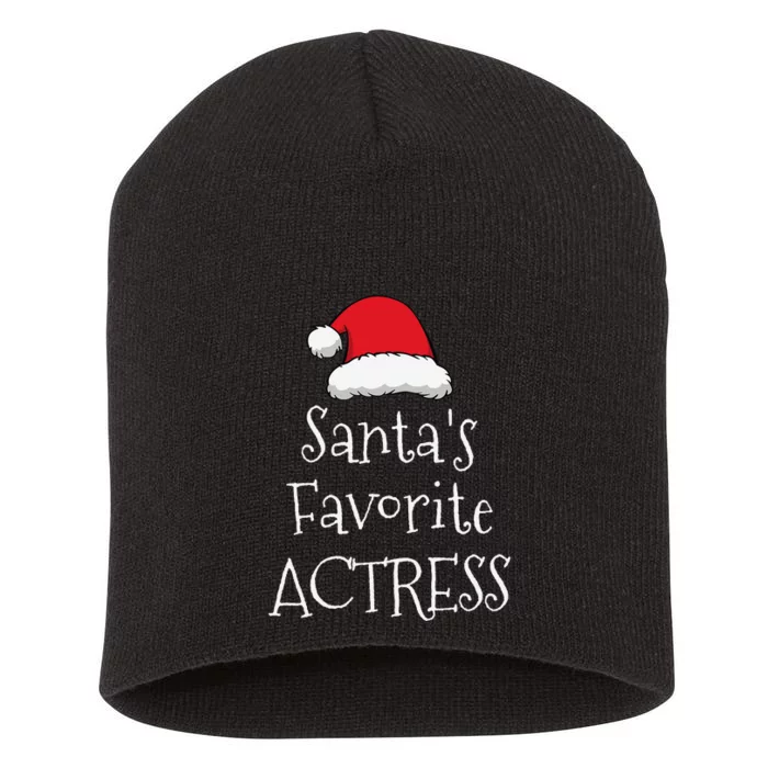 Santas Favorite Actress Christmas Funny Gift Pajama Xmas Short Acrylic Beanie