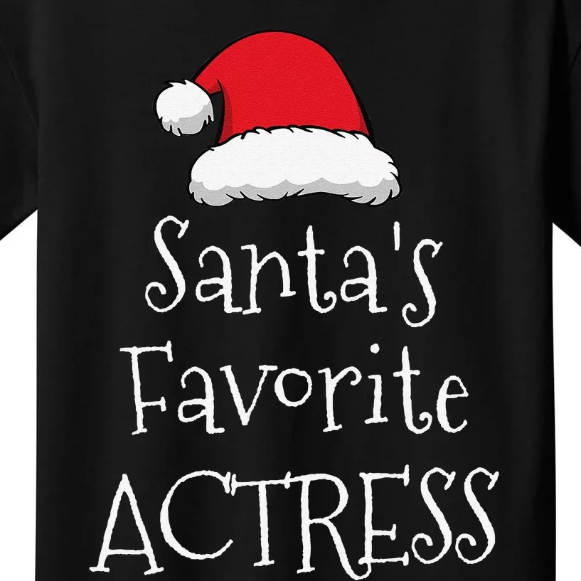 Santas Favorite Actress Christmas Funny Gift Pajama Xmas Kids T-Shirt