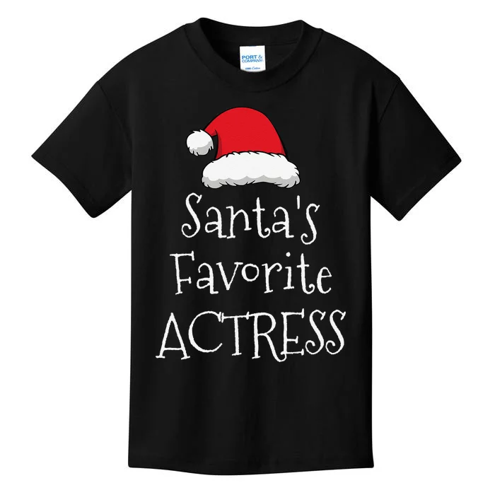 Santas Favorite Actress Christmas Funny Gift Pajama Xmas Kids T-Shirt