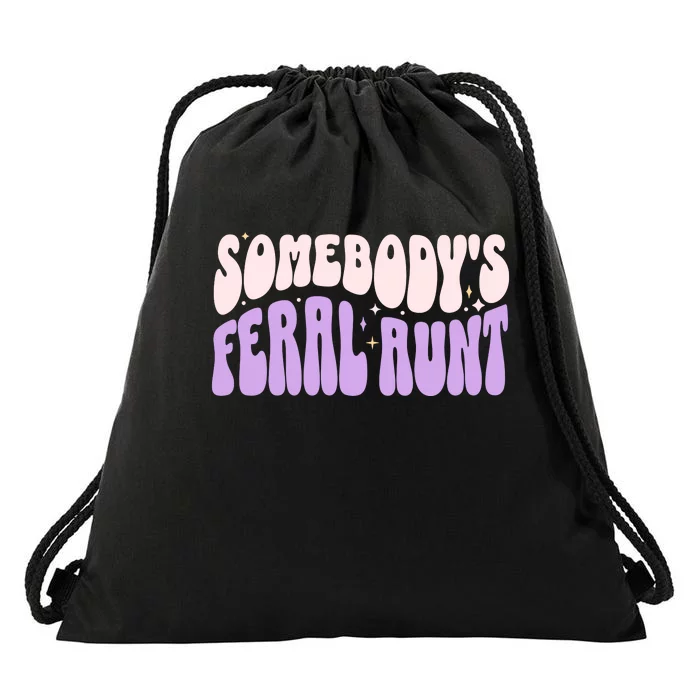 SomebodyS Feral Aunt Drawstring Bag