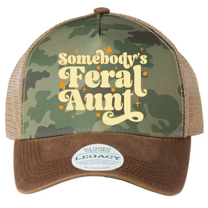 Somebody's Feral Aunt Funny aunt Legacy Tie Dye Trucker Hat