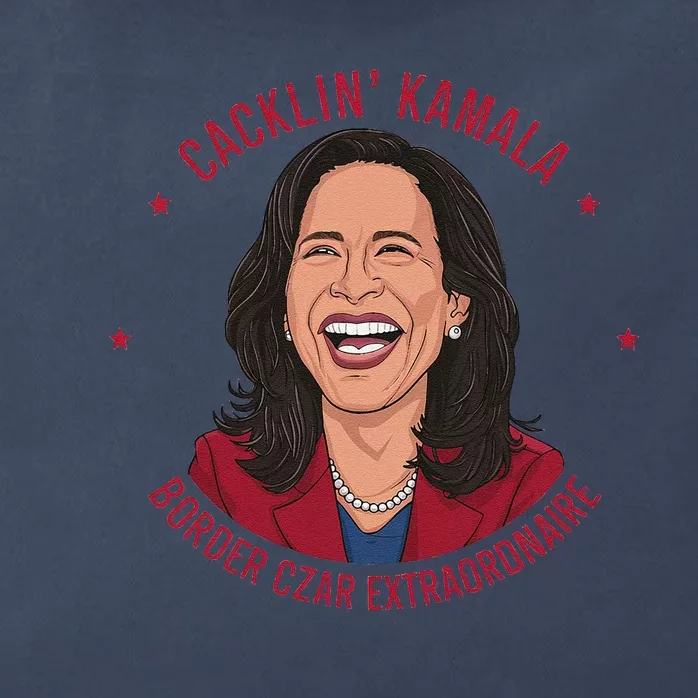 Socialdudtees Funny Anti Kamala Harris Laughing Cartoon Zip Tote Bag