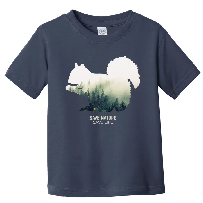 Squirrel Forest Animal Nature Environment Earth Day Toddler T-Shirt