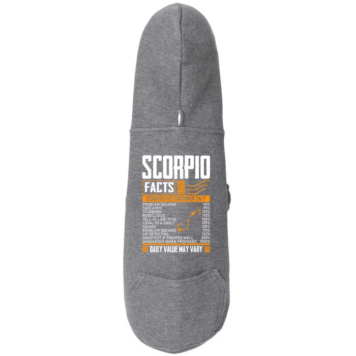 Scorpio Facts Astrology Horoscope Scorpio Birthday Month Gift Doggie 3-End Fleece Hoodie