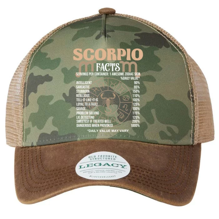 Scorpio Facts Awesome Zodiac Sign Birthday Gift Cool Gift Legacy Tie Dye Trucker Hat