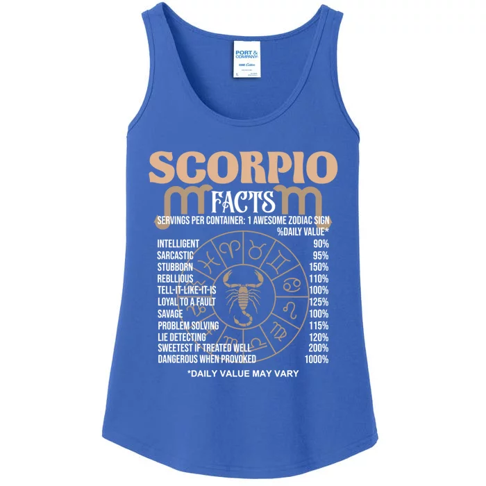 Scorpio Facts Awesome Zodiac Sign Birthday Gift Cool Gift Ladies Essential Tank