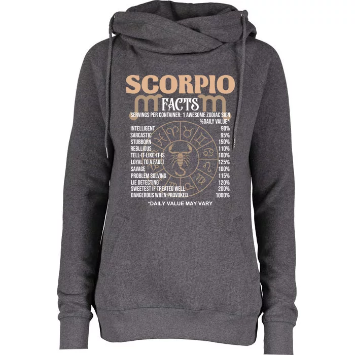 Scorpio Facts Awesome Zodiac Sign Birthday Gift Cool Gift Womens Funnel Neck Pullover Hood