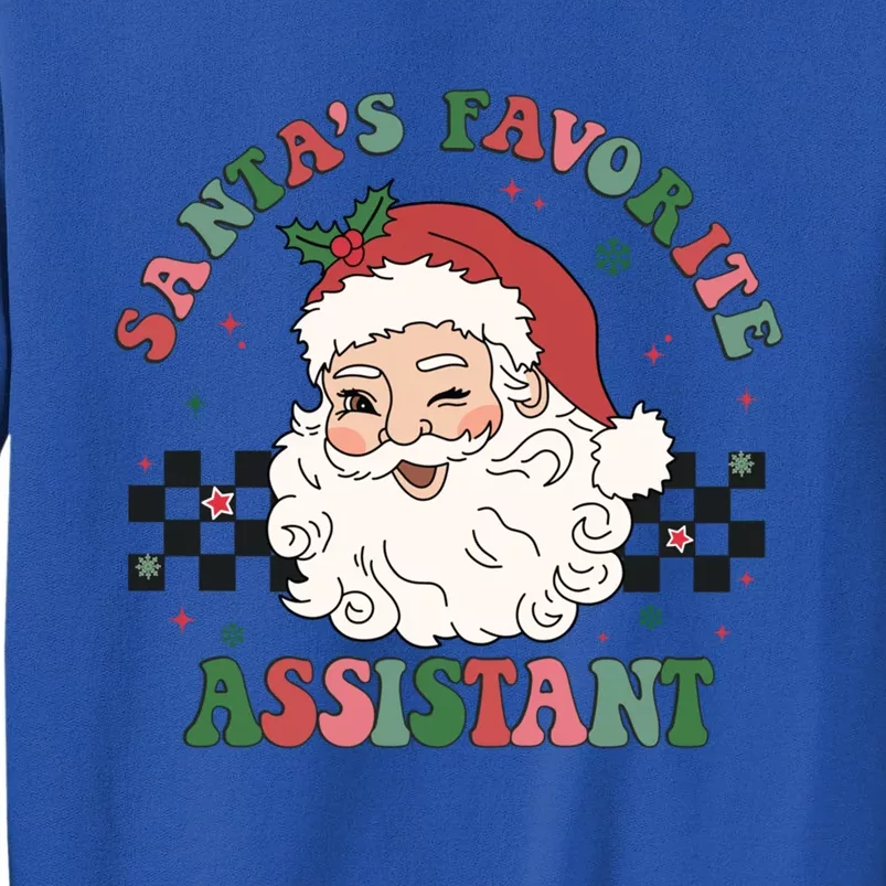 SantaS Favorite Assistant Retro Groovy Santa Face Christmas Cute Gift Sweatshirt