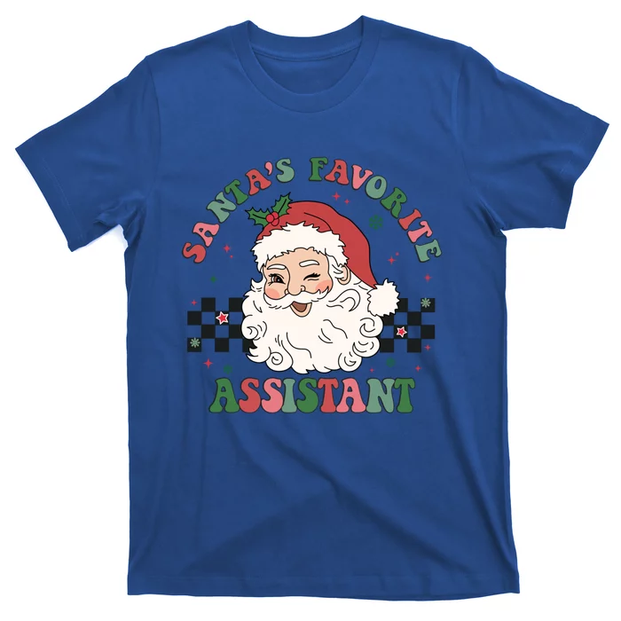 SantaS Favorite Assistant Retro Groovy Santa Face Christmas Cute Gift T-Shirt