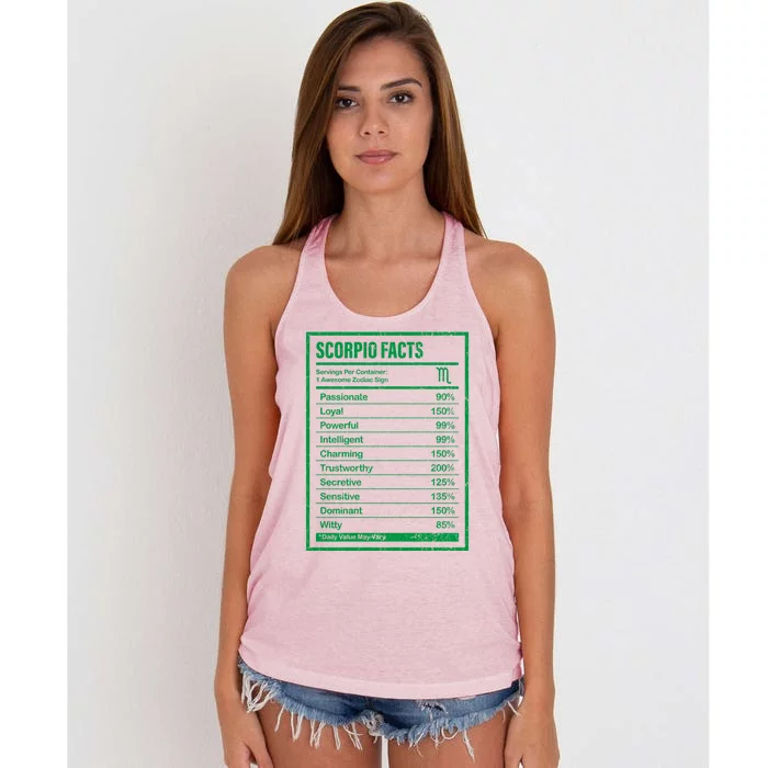 Scorpio Facts And Funny Zodiac Gift Women's Knotted Racerback Tank