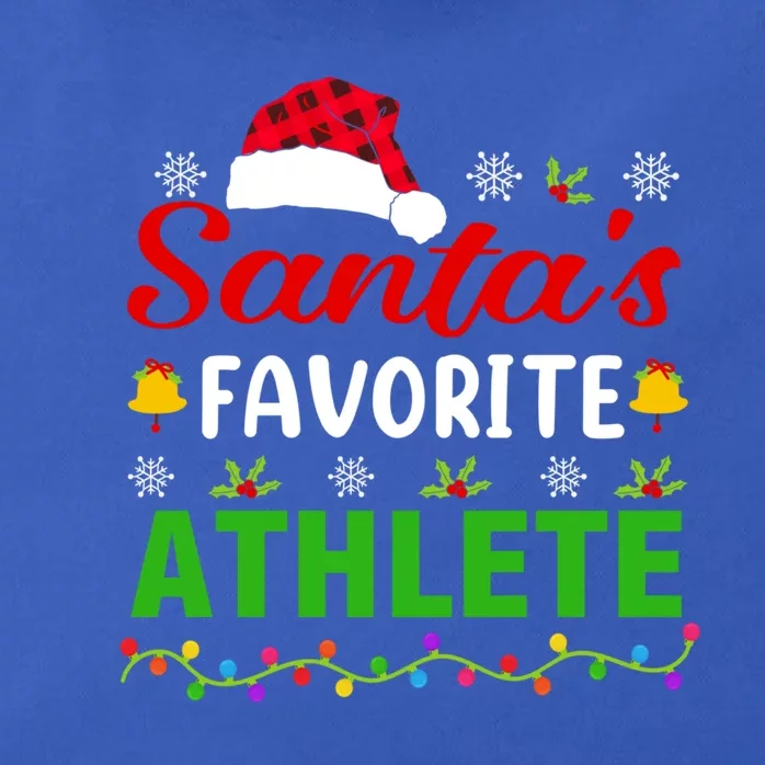 SantaS Favorite Athlete Funny Christmas Athlete Xmas Gift Zip Tote Bag