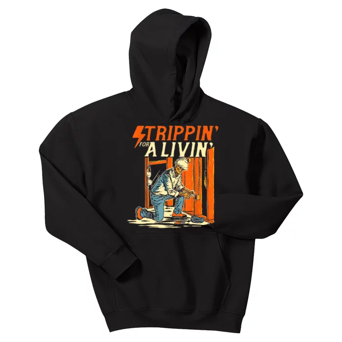 Stripping For A Living Electrician Work Electrical Worker Kids Hoodie