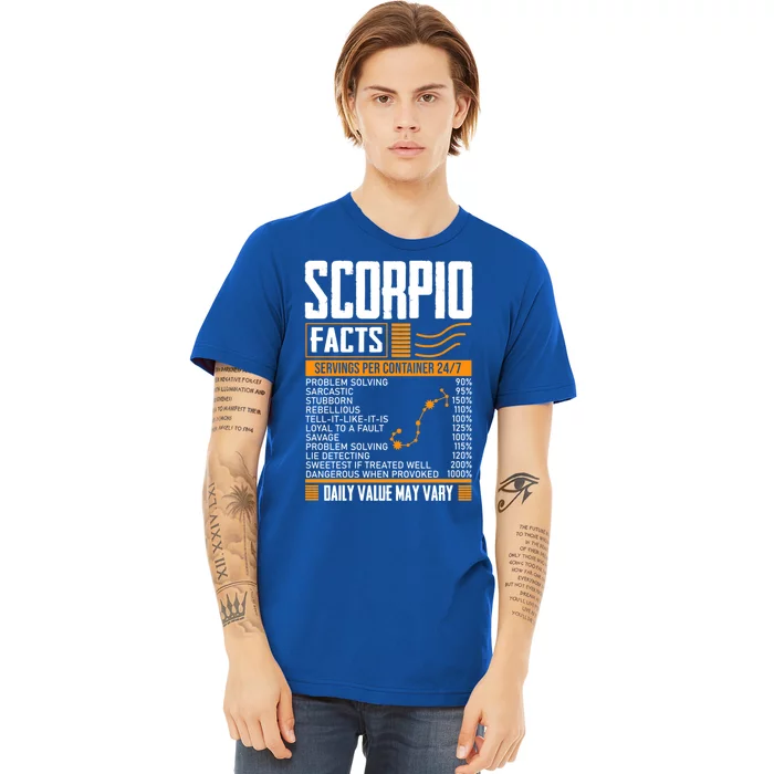 Scorpio Facts Astrology Horoscope Scorpio Birthday Month Gift Premium T-Shirt