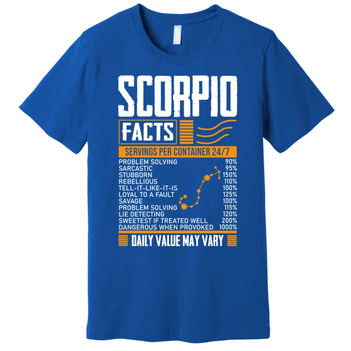 Scorpio Facts Astrology Horoscope Scorpio Birthday Month Gift Premium T-Shirt