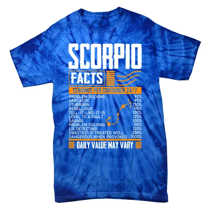 Scorpio Facts Astrology Horoscope Scorpio Birthday Month Gift Tie-Dye T-Shirt