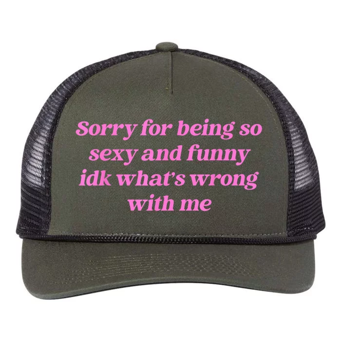 Sorry For Being So Sexy Funny Quote Retro Rope Trucker Hat Cap