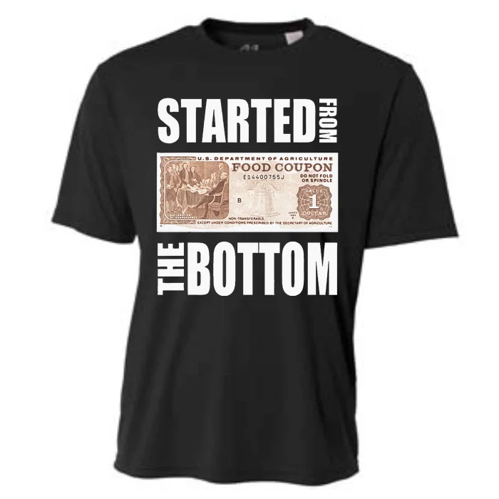 Started From Bottom Food Stamp Cooling Performance Crew T-Shirt