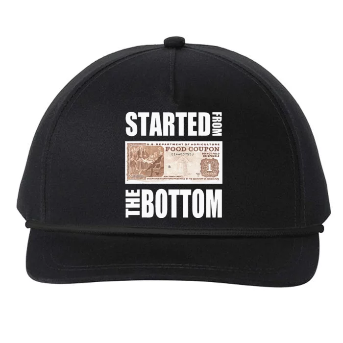 Started From Bottom Food Stamp Snapback Five-Panel Rope Hat