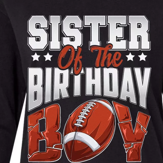 Sister Football birthday Family Baller bday Party Womens Cotton Relaxed Long Sleeve T-Shirt