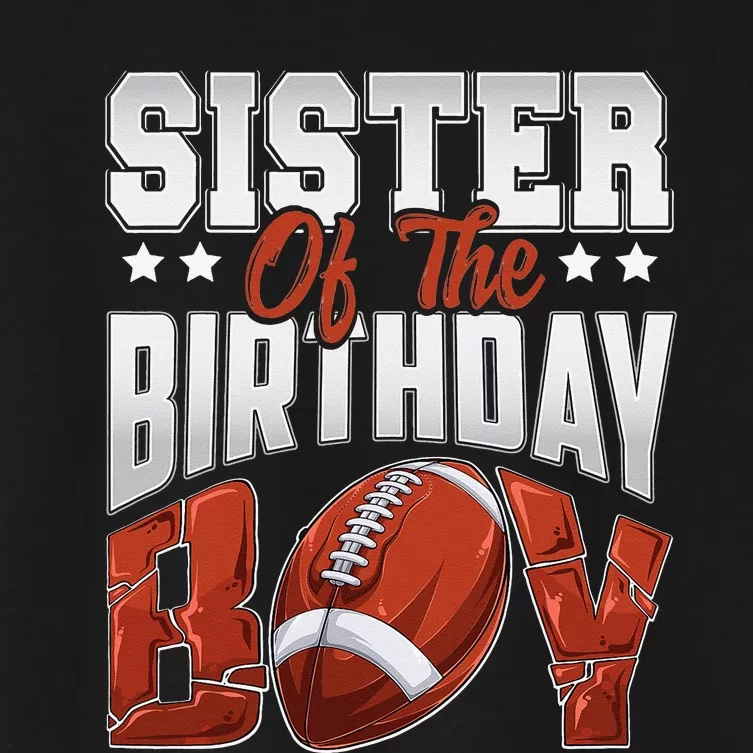 Sister Football birthday Family Baller bday Party Women's Crop Top Tee