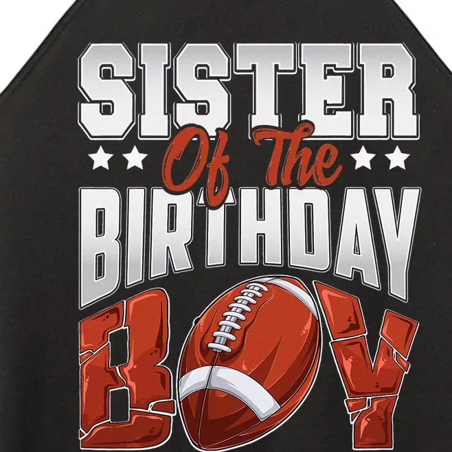 Sister Football birthday Family Baller bday Party Women’s Perfect Tri Rocker Tank