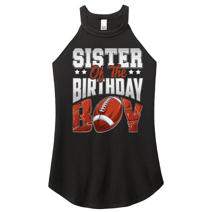 Sister Football birthday Family Baller bday Party Women’s Perfect Tri Rocker Tank