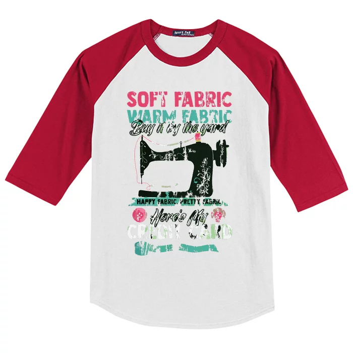 Soft Fabric By The Yard Sewing Machine Quilting Themed Gift Kids Colorblock Raglan Jersey