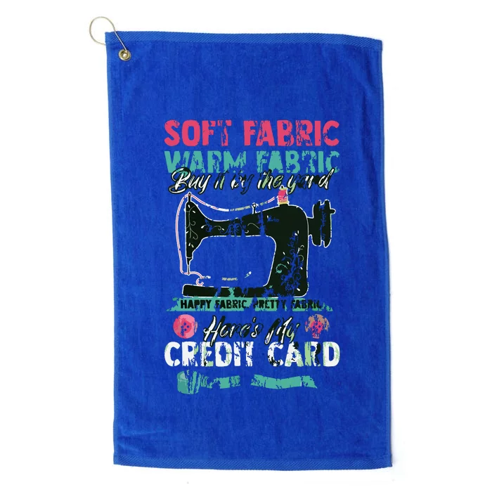 Soft Fabric By The Yard Sewing Machine Quilting Themed Gift Platinum Collection Golf Towel