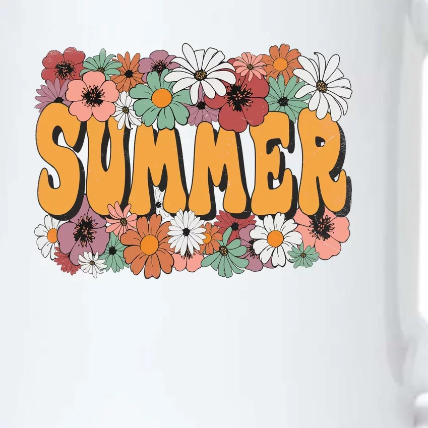 Summer Flowers Beautiful Summer Floral Retro Black Color Changing Mug