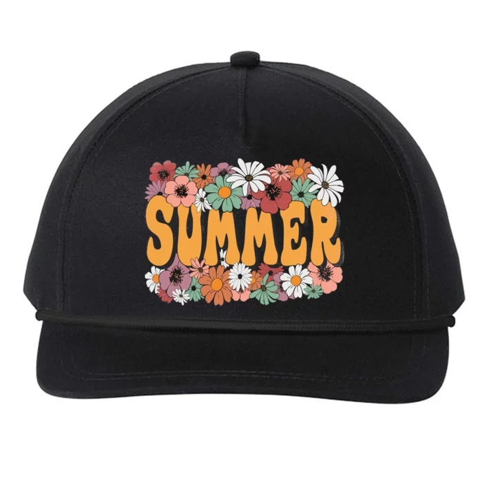 Summer Flowers Beautiful Summer Floral Retro Snapback Five-Panel Rope Hat